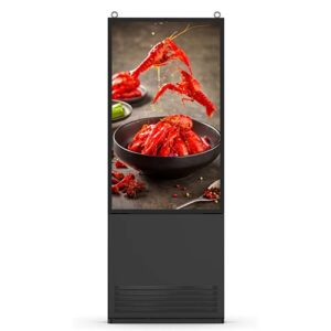 Udendørs LCD totem til reklame og kundeinformation med anti-refleks glas