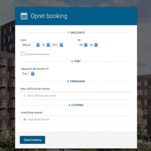 CMS system for creating delivery bookings on the construction site, managed via touch-enabled construction site signage